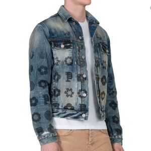Purple Brand Fade Monogram Indigo Denim Jacket
